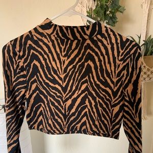 Cropped zebra print top